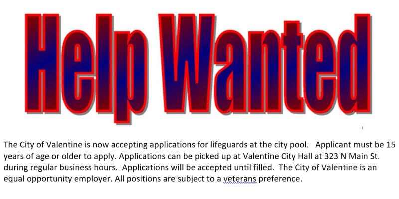 Help Wanted Sign For Lifeguards