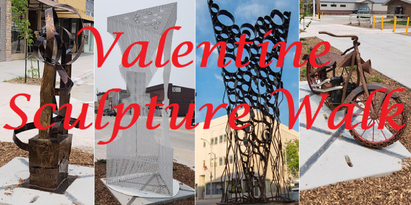 Picture showing sculptures in Valentine Sculpture Walk